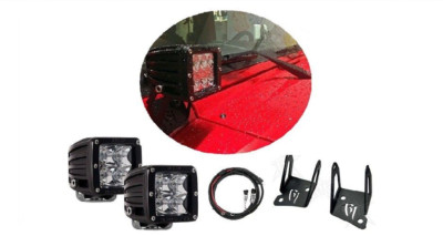 RIGID Ind. D-Series PRO Surface Flood Light & Mount Kit 40331 For 07-15 Jeep JK