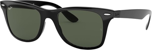 Pre-owned Ray Ban Ray-ban Rb4195 Wayfarer Liteforce Square Sunglasses Black/dark Green