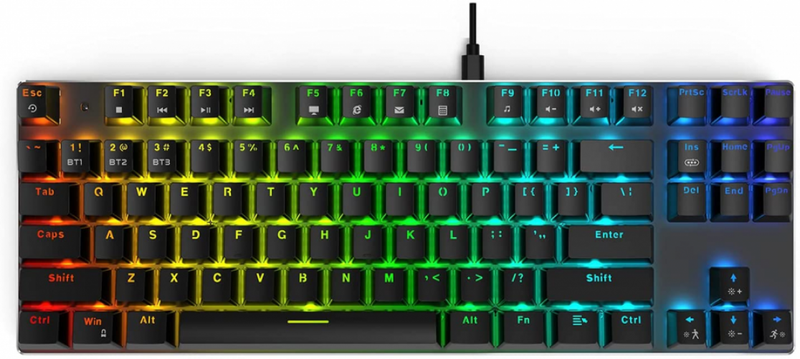Teamwolf 87 Key Wireless Mechanical Keyboard 3 Device Multiple Red Switches