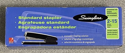 Swingline Standard Full Strip Desk Stapler 15-Sheet Capacity Black 54501