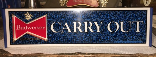 Vintage Budweiser Beer Carry Out Lighted Bar Sign 22 1/4