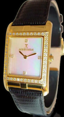 Pre-owned Venezia-j . Cantani Jacques Cantani Venezia Unisex Diamond Watch Half Carat Si-pk 10 Micron Platti
