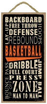 Basketball Word Art Sports Kids Man Cave Sign Gift For New Player 10x5 Wood 550