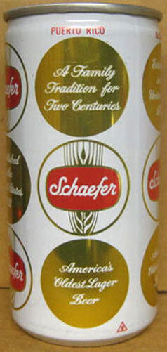 SCHAEFER BEER 10oz empty CAN for PUERTO RICO Lehigh Valley, PENNSYLVANIA 1981 1+