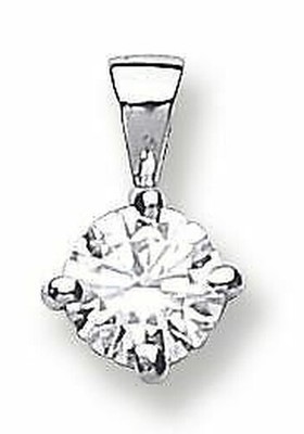 MARKENLOS 18CT WEISS GOLD 0.25CT KLAUE SET DIAMANT ANHÄNGER 8MM