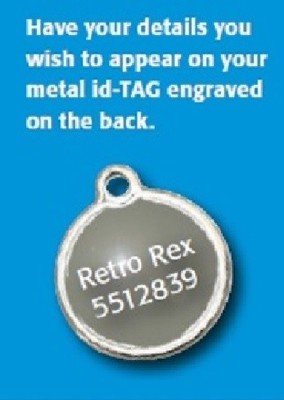 ROGZ Pet Tag ENGRAVED  large  WHITE BONE