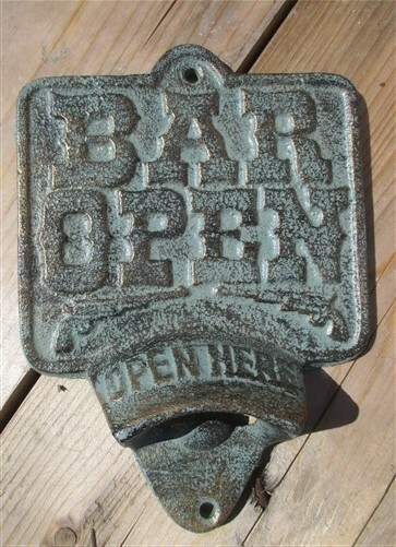 7 Bar Open Wall Mounted Bottle Openers, Cast Iron Opener, Rustic Bottle Opener,