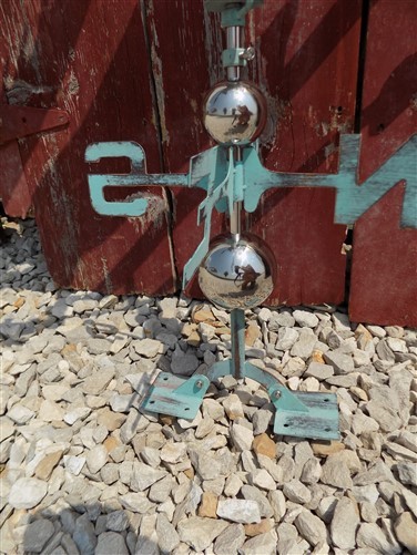 Copper Moose Weathervane with Directionals, Roof Mount Metal Weathervane Arrow