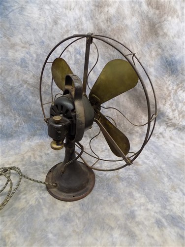General Electric Fan Type AOU Form ABI 16 Inch Brass Blades Vintage Working