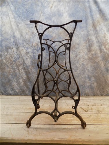 Treadle Sewing Machine Cast Iron Base Industrial Age Table Singer Steampunk nm