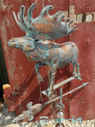 Moose Elk Alces Roof Mount Metal Weathervane Arrow Directionals Garden Decor