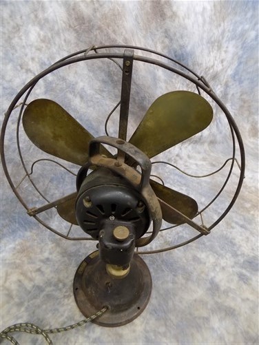 General Electric Fan Type AOU Form ABI 16 Inch Brass Blades Vintage Working