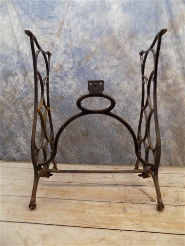 Treadle Sewing Machine Cast Iron Base Industrial Age Table Singer Steampunk nm