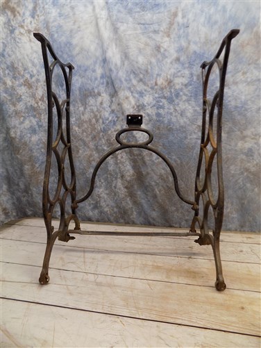 Treadle Sewing Machine Cast Iron Base Industrial Age Table Singer Steampunk nm