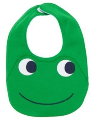 gymboree brand new baby green frog reversible bib nwt-ot