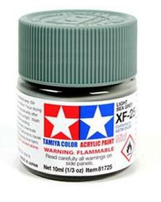 Tamiya 81725 Acrylique Modèle Peinture XF-25 Clair Mer Gris 10ml Pot T48
