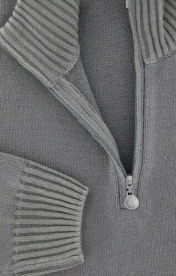 LUIGI BORRELLI LUIGI BORRELLI SOLIDES GRAU PULLOVER - 1/4 REISSVERSCHLUSS - M/50 - (12 /B06218/
