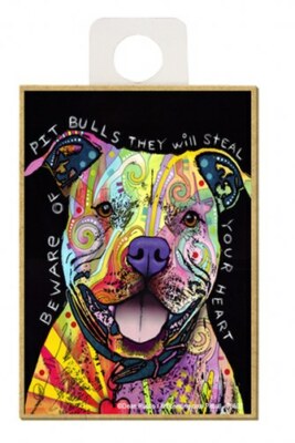 Beware Of Pit Bulls They Will Steal Your Heart Pop Art Fridge Magnet 2.5x3.5 A46