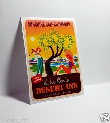 Desert Inn, Las Vegas Vintage Style Travel Decal / Vinyl Sticker, Luggage Label
