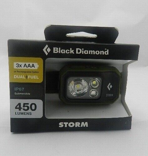 Black Diamond Headlamp 3xAAA Dual Fuel IP67 450 Lumens Storm
