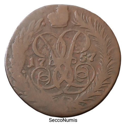 Russie . 2 Kopecks 1757 Elisabeth
