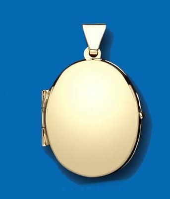 MARKENLOS 9CT GELBGOLD EINFARBIG OVAL MEDAILLON