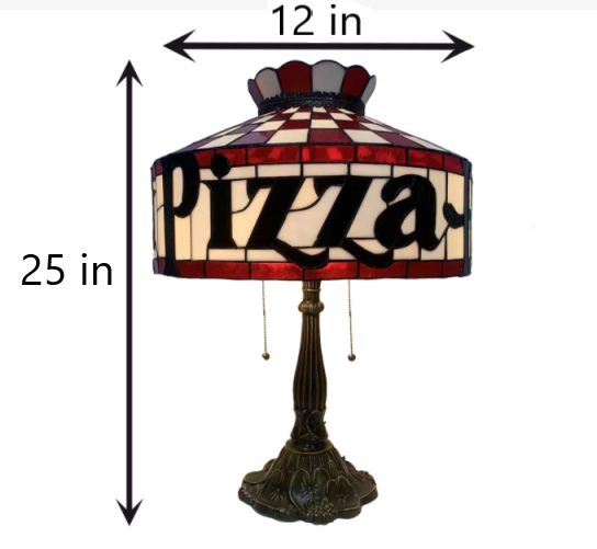 Vintage Pizza Hut Lamp -- Tiffany Style Desk Lamp with Iron Stand -- NEW