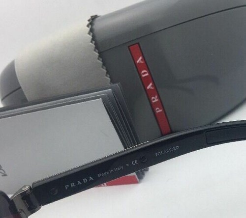 Pre-owned Prada Sport Polarized Sunglasses Sps 54i 5av-5z1 65-14 Gunmetal Frames With Grey In Gray