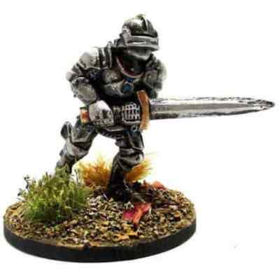 Medieval Advancing, 2-Handed Sword 28mm Metal Unpainted