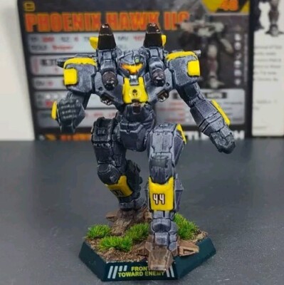 Battletech Pro-Painted Phoenix Hawk IIC Mech With Mech & Pilot Card