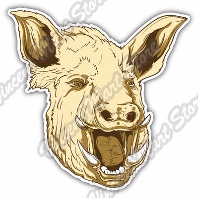 Pig Head Butcher Meat Pork Bacon Boar Hog Car Bumper Vinyl Sticker Decal 4.6''