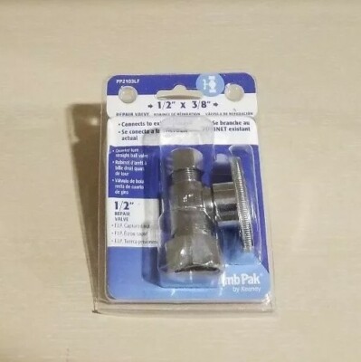 Plumb Pak 1/2 in. FIP x 3/8 in. Dia. Repair Valve Brass Compression PP2103LF