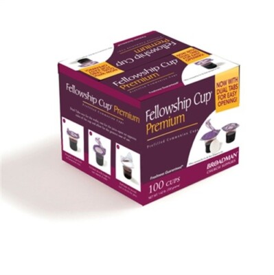 Fellowship Cup(r) Premium- Prefilled Communion Cups with Juice and Wafer (100 Co