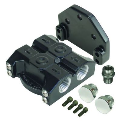 Derale 35709 Premium -10AN Side Ports Single Oil Filter Mount 3/4''-16 Threads