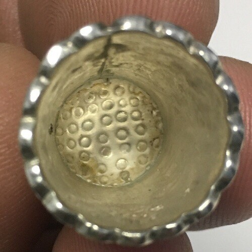 Vtg Sterling Silver Ornate Thimble Mexico 925 Handmade EDH Sewing Charm Nice!