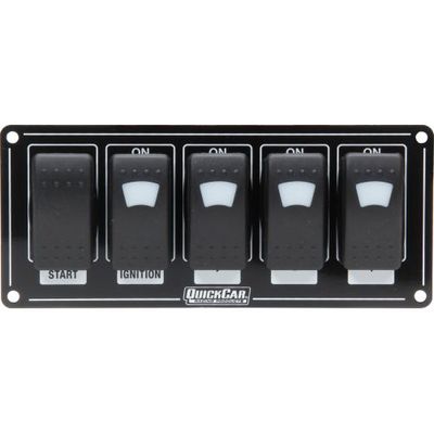 Quickcar Racing Products 52-866 Dash Mount Switch Panel 7 in x 3 in Black