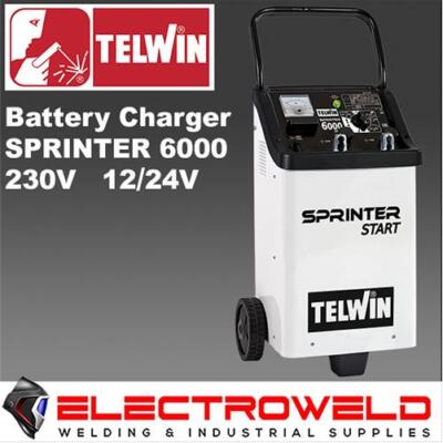 TELWIN BATTERY CHARGER / STARTER SPRINTER 6000 ON WHEELS VEHICLE CAR 230V 12/24V