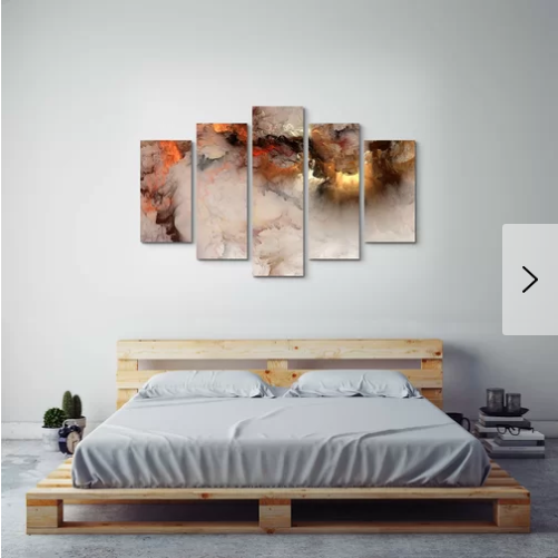 5 Tlg Leinwandbilder Set Abstrakte Wolken Ebay