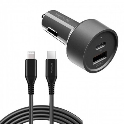 For iPhone 11 12 13 14 SE XS XR Quick Car Charger 36W PD Cable USB-C Port Power