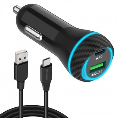 For iPhone 15/Pro/Max/Plus Quick Car Charger 43W 2-Port USB Cable Type-C PD