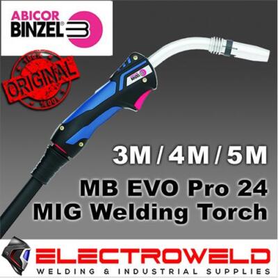 BINZEL MB Evo Pro 24 Mig Welding Torch 250A, 3m 4m 5m Air Cooled MB24 Steel Gun