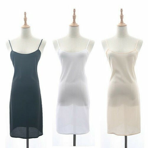 ladies-chiffon-strappy-full-slip-slim-dress-underskirt-petticoat-chemise-nightie