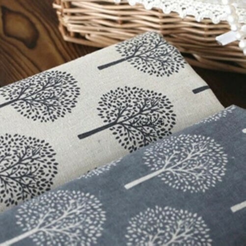 Money Tree Print Linen/Cotton Fabric for Upholstery Curtain Table Cloth By Meter
