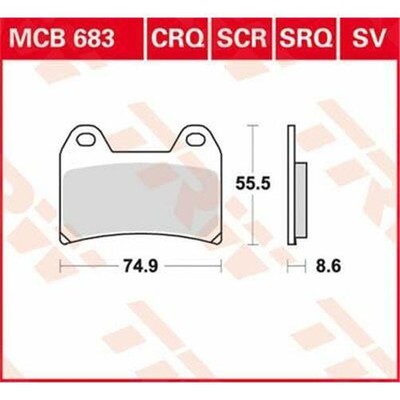 Aprilia Rst 1000 2001-2003 TRW Sv Serie Sindered Bremsbeläge MCB683SV
