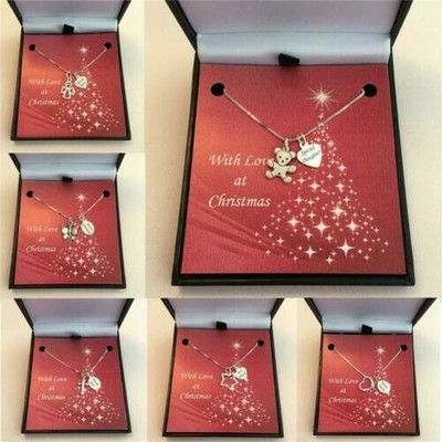 Halsketten für Mädchen Sterlingsilber Weihnachtsgeschenke Für Tochter,