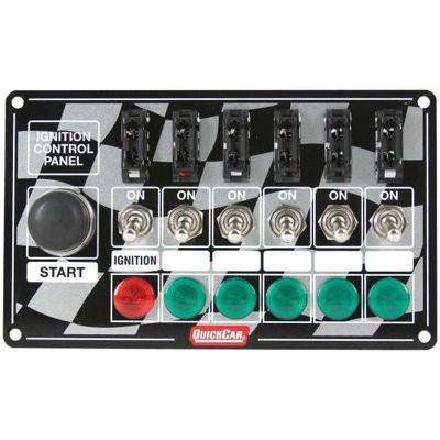 Quickcar Racing Products 50-164 Dash Mount Switch Panel 6-7/8 in x 4-1/8 in