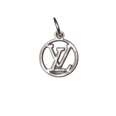 LOUIS VUITTON LV ZIPPER PULL CHARM Silver Double Sided 10MM