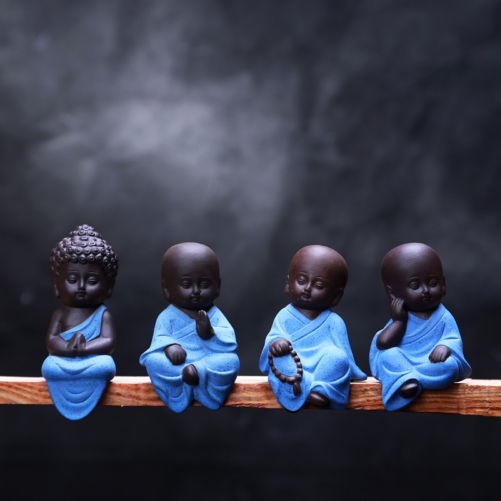Mini Statue de Bouddha Statuette Yoga Décoration Céramique Artisanat Maison
