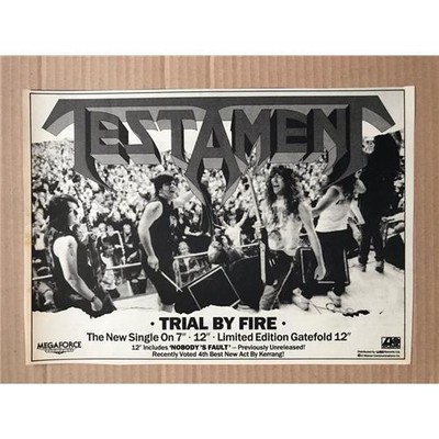 TESTAMENT TRIAL BY FIRE MEMORABILIA original music press advert from 1988  - the