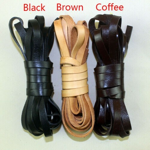 10M Flat Genuine Leather Rope Cord for Bracelet Necklace Strap DIY 3/4/5/8/10mm